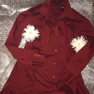 Nice long sleeve blouse burgundy color